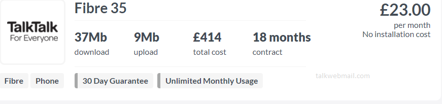 Fibre 35 Talktalk broadband deals