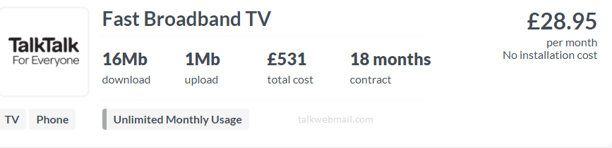 fast broadband TV talktalk broadband deals
