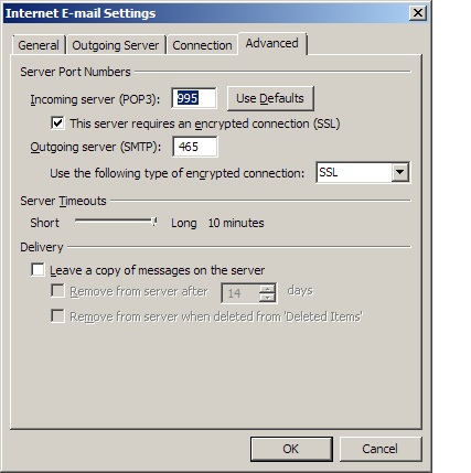 bt mail access IMAP setting