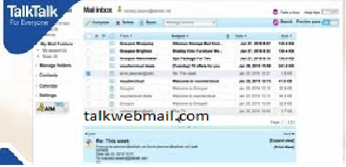 talktalk my account email login